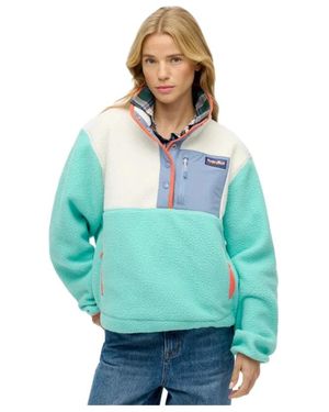 Superdry Colour Block Fleece Jacket - Blauw