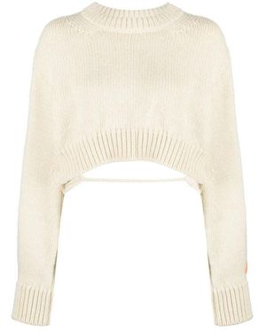 Heron Preston Kurzer Wollpullover mit offenem Rücken - Weiß