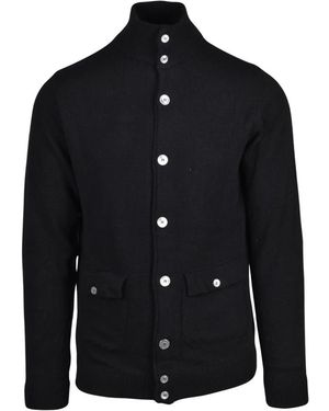 Daniele Alessandrini Truien & Vesten ,Zwart ,Wol Cardigan Met Knopen