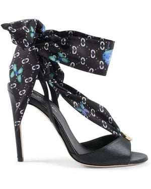 Dee Ocleppo Seidengedruckte High Heel Schuhe - Schwarz