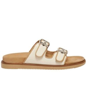Marella Schoenen ,Katoen Sandalen Met Dubbele Band - Metallic