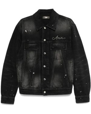Amiri Paint-Splatter Denim Jacket - Black
