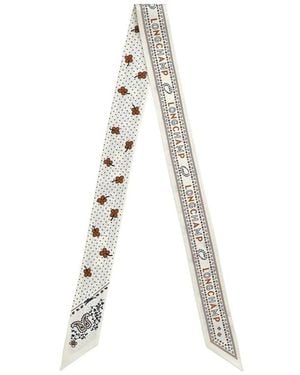 Longchamp Silk Scarf Paris - White