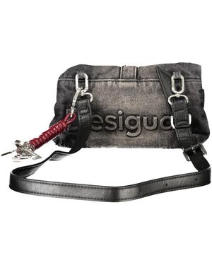 Desigual Tassen ,Zwart ,Denim Half Logo Denim Clutch Micro Bag