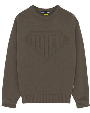 Iuter Truien & Vesten ,Bruin ,Links Logo Knit Sweater - Grijs