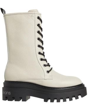 Calvin Klein Lace-Up Boots - Natural