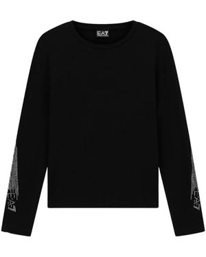 EA7 Long Sleeve T-Shirts - Black