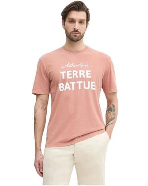 Lacoste Tops ,Oranje ,Katoen Roland-Garros Gravel Court T-Shirt - Roze