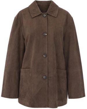 Max Mara Leather Jackets - Marrón