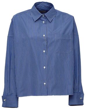 Weekend by Maxmara Overhemden ,Blauw ,Katoen Boxy Stripe Poplin Shirt