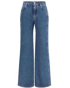 Balmain Jeans ,Blauw ,Katoen Rechte Wijde Jeans