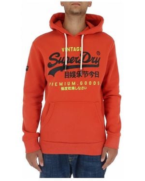 Superdry Hoodies - Rojo