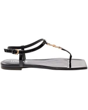 Versace Flat Sandals - Brown