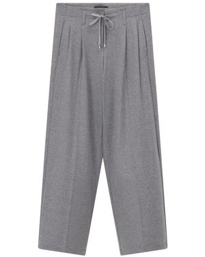 Cambio Broeken ,Grijs ,Wol Wijde Broek