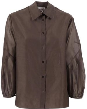 Peserico Overhemden ,Bruin ,Katoen Blusa