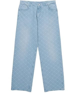 CASABLANCA Washed Monogram Jeans - Blauw