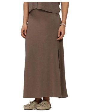 SELECTED Viva Hw Ankle Leinenmix Rock - Braun