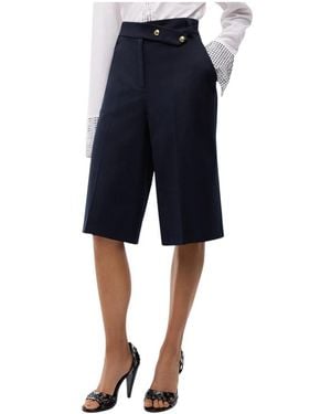 Pinko Korte Broeken ,Blauw ,Wol Merlot Bermuda