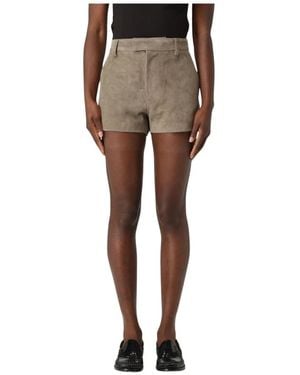 ショートパンツ AMI Women Shorts  Burmudas E24FSO305VI0007 Brown Hvyesh Women's High Waisted Green Bermuda Shorts with
