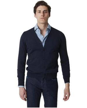 Alpha Studio Herren Cardigan Pullover - Blau