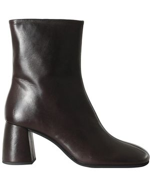 Poeve Schoenen ,Bruin ,Leer Porto Enkellaarsjes - Zwart
