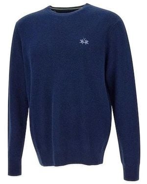 La Martina Basic Wollpullover - Blau