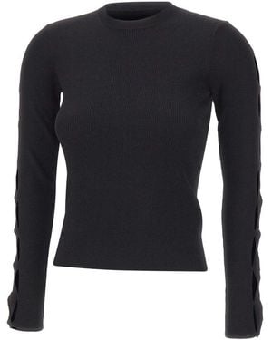 Kaos Truien & Vesten ,Zwart ,Trui Met Ronde Hals - Blauw