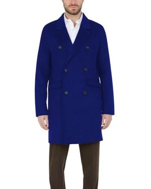Paolo Pecora Double-Breasted Coats - Blue