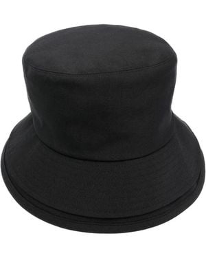 Sacai Accessoires ,Zwart ,Bucket Hat Met Dubbel Vizier