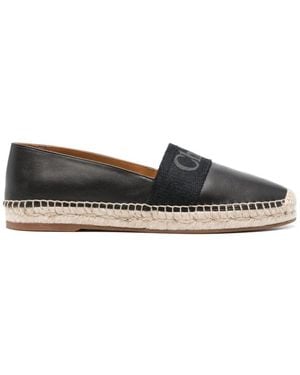 Chloé Leather Pia Espadrilles - Black