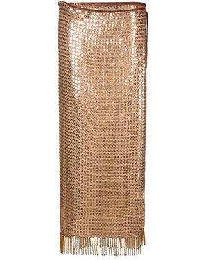 Roberto Cavalli Rokken ,Grijs ,Pailletten Wwr 305 Tr 007 Midi Rok - Bruin