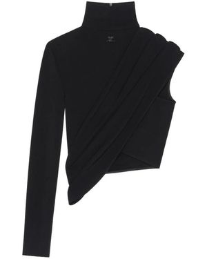 Courreges Long Sleeve Tops - Black