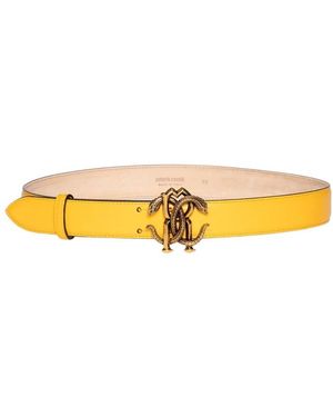 Roberto Cavalli Logo Plaque Buckle Belt - Yellow