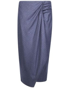 Pinko Rokken ,Blauw ,Wol Capena Pinstripe Pencil Skirt