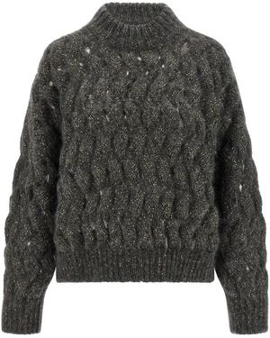 Brunello Cucinelli Round-Neck Knitwear - Grey