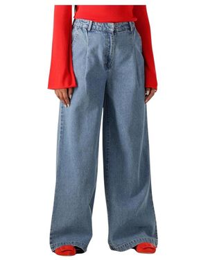Modström Jeans ,Blauw ,Wijde Pijp Jeans Voor Vrouwen