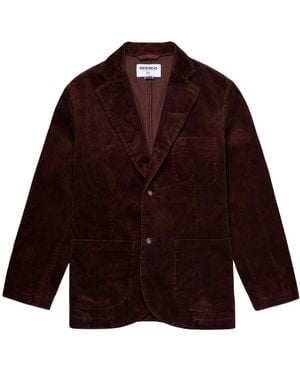 Sebago Braune Cordjacke Mit Revers - Lila