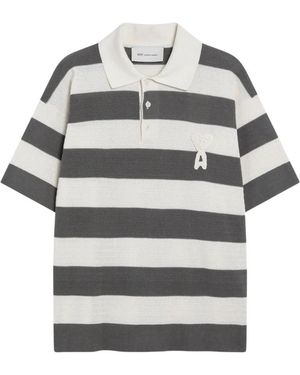 Ami Paris Kurzarm-Polohemd Mit Ami De Coeur Patch - Grau