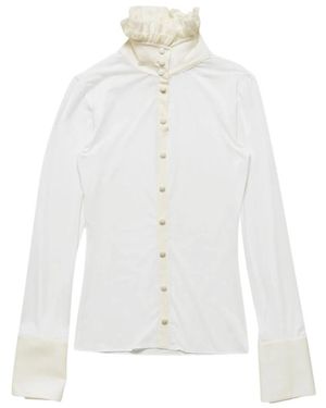 Acne Studios Overhemden ,Wit ,Nylon Gebreide Blouse