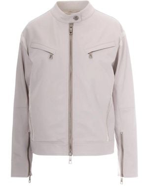 Patrizia Pepe Leather Jackets - Gray
