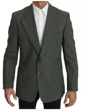 Romeo Gigli Leinenblazer Einteiliges, Einreihiges Jackett - Grün
