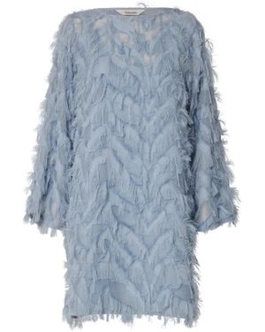 SELECTED Myline Relaxed Ls Boat Neck Jurk - Blauw
