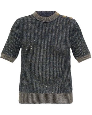 Balmain Trui Met Ronde Hals - Grijs
