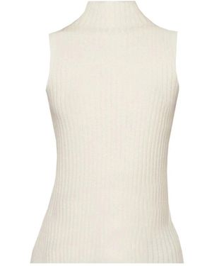arch4 Truien & Vesten ,Kasjmier Mika Ribgebreide Tanktop Met Col - Wit