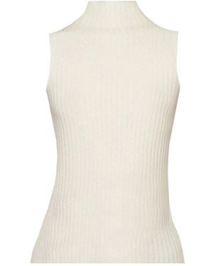 arch4 Truien & Vesten ,Kasjmier Mika Ribgebreide Tanktop Met Col - Wit