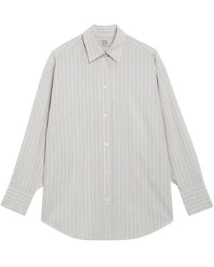 TOTEME Oversized Gestreept Shirt - Wit
