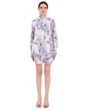 Windsor. Overhemden ,Blauw ,Camicia Cerasa