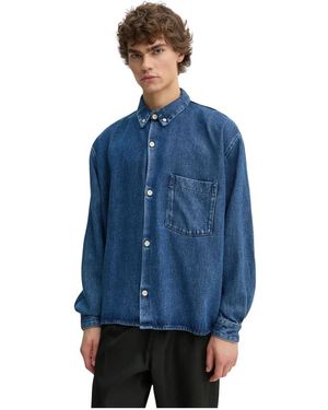 Won Hundred Overhemden ,Blauw ,Denim Denim Shirt