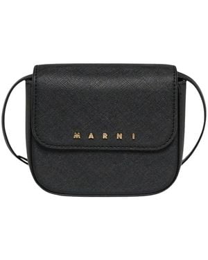 Marni Tassen ,Zwart ,Logo Crossbody Tas