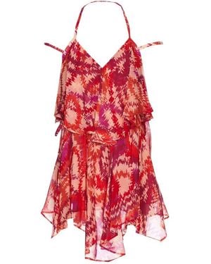 Dondup Kleedjes ,Veelkleurig ,Abito - Rood